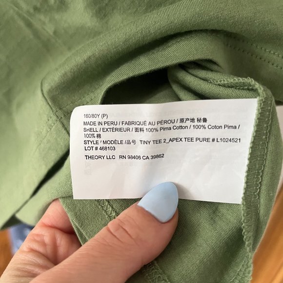 BNWT Theory Tiny Tee Size P - Picture 5 of 6